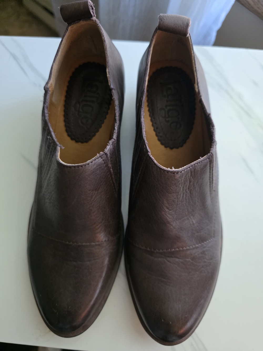Women's Brown Leather Slip-On Dress Shoes